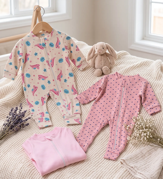 Kit com 3 Macacões Infantil com Zíper