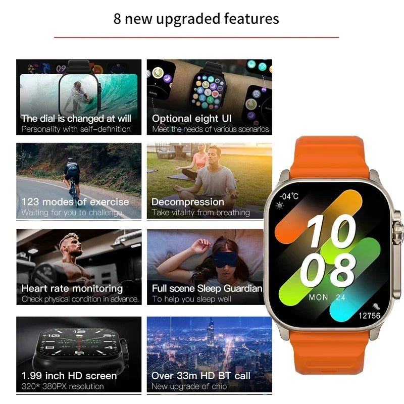 Novo Smart Watch T10 U2 Ultra Series 8 Bluetooth  Fitness