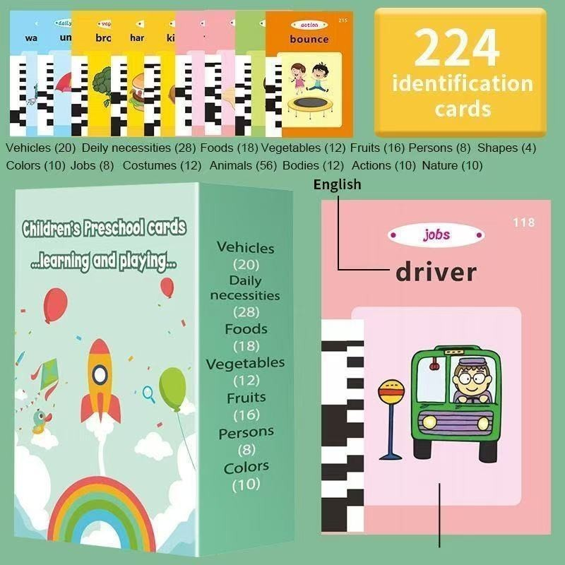 Pronúncia Portátil Máquina De Cartões De Aprendizagem Oral Kids Educational Toys（Português e Inglês）